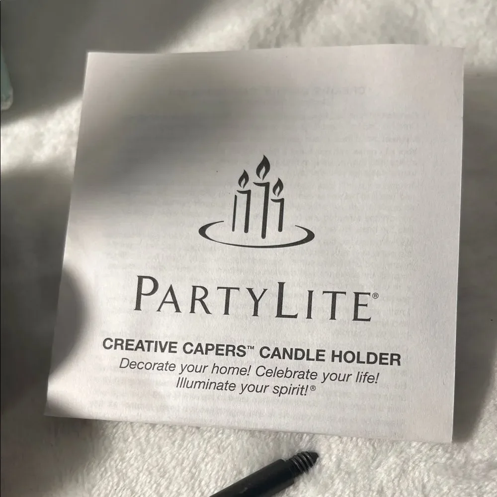 PartyLite Black Metal Flower Candle Holders - Set of 2